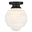 Lark Penny 1 Light Small Flush Mount, Black/Etched Opal