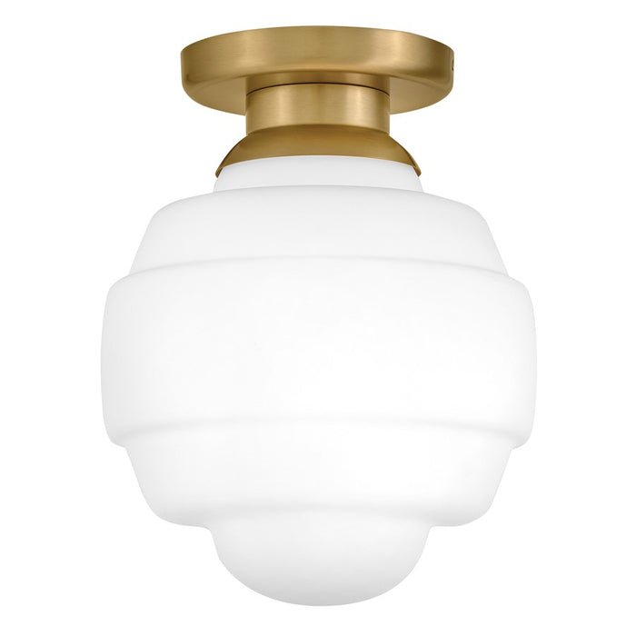 Lark Penny 1 Light Small Flush Mount, Lacquered Brass/Etched Opal