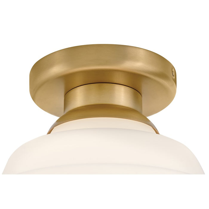 Lark Penny 1 Light Small Flush Mount, Lacquered Brass/Etched Opal