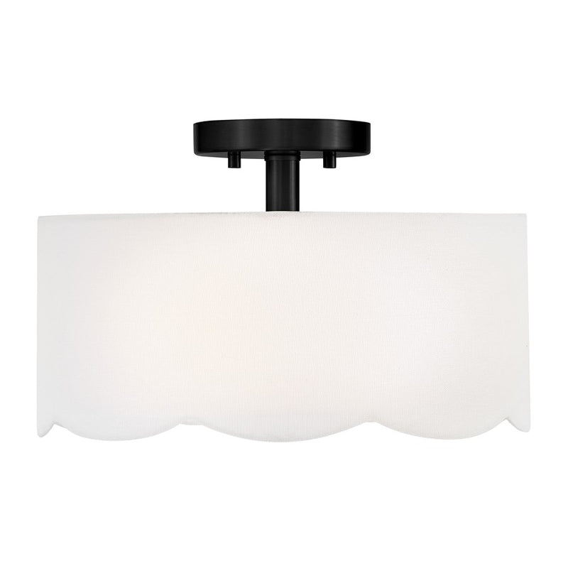 Lark Bliss 2 Light 14" Semi-Flush Mount, Black/Inside Etched