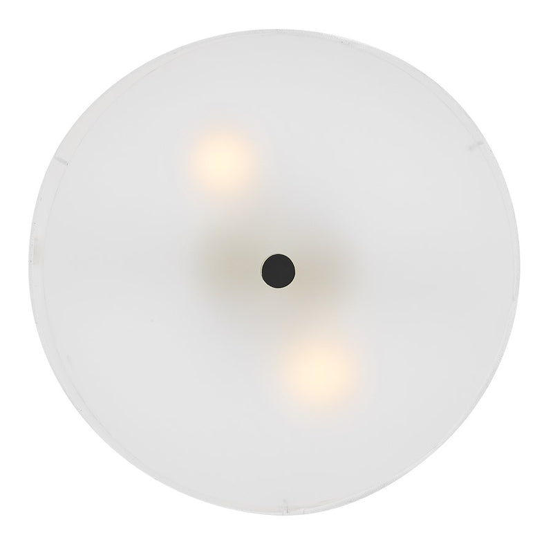 Lark Bliss 2 Light 14" Semi-Flush Mount, Black/Inside Etched