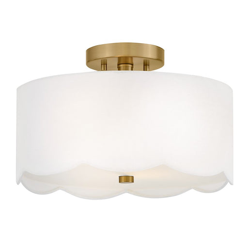 Lark Bliss 2 L 14" Semi-Flush Mount, Lacquered Brass/Inside Etched - 84381LCB