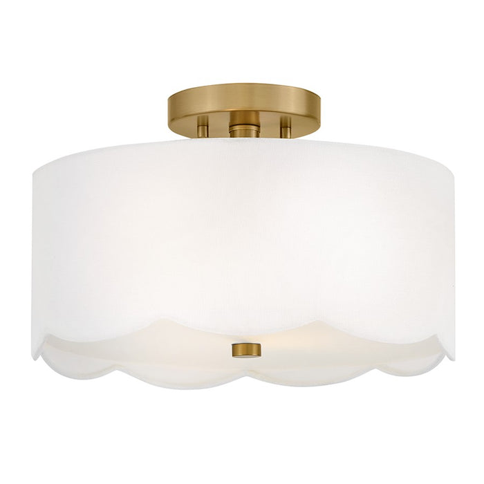 Lark Bliss 2 L 14" Semi-Flush Mount, Lacquered Brass/Inside Etched - 84381LCB