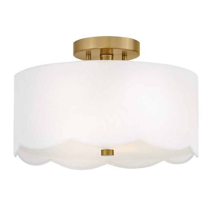 Lark Bliss 2 L 14" Semi-Flush Mount, Lacquered Brass/Inside Etched