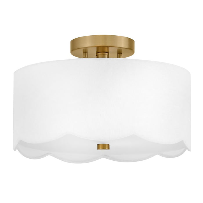 Lark Bliss 2 L 14" Semi-Flush Mount, Lacquered Brass/Inside Etched