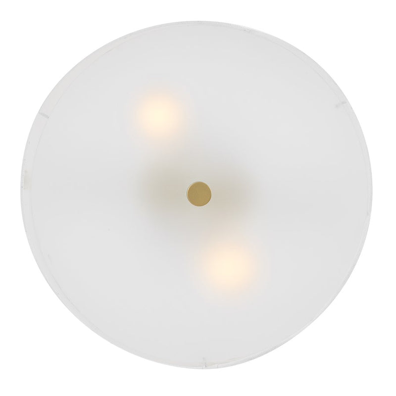 Lark Bliss 2 L 14" Semi-Flush Mount, Lacquered Brass/Inside Etched