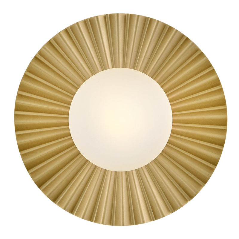 Lark Stevie 1-Light Small Flush Mount | Modern Lacquered Brass Steel and Etched Opal Glass | Bedroom & Hallway Accent Light | 9 x 9 x 5 in | Model 84391LCB