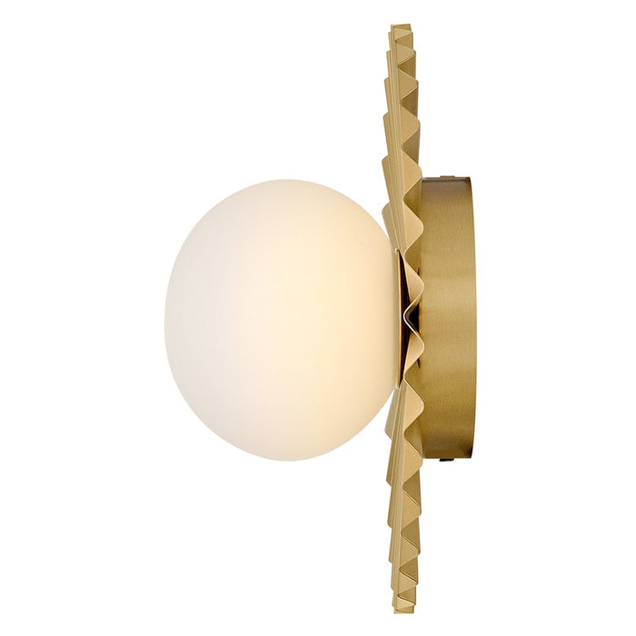 Lark Stevie 1 Light Small Flush Mount, Lacquered Brass/Etched Opal