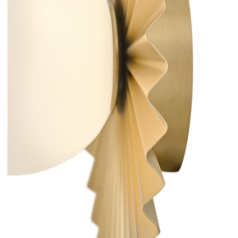 Lark Stevie 1-Light Small Flush Mount | Modern Lacquered Brass Steel and Etched Opal Glass | Bedroom & Hallway Accent Light | 9 x 9 x 5 in | Model 84391LCB