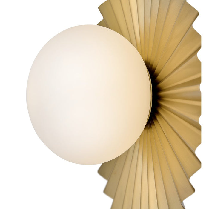 Lark Stevie 1 Light Small Flush Mount, Lacquered Brass/Etched Opal
