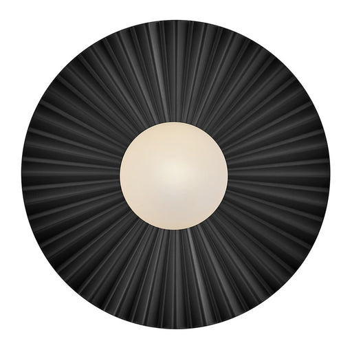 Lark Stevie 1 Light Medium Flush Mount, Black/Etched Opal - 84393BK