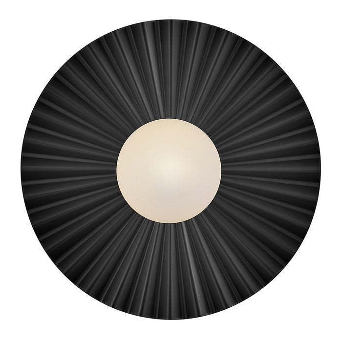 Lark Stevie 1 Light Medium Flush Mount, Black/Etched Opal - 84393BK
