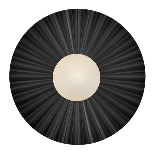 Lark Stevie 1 Light Medium Flush Mount, Black/Etched Opal