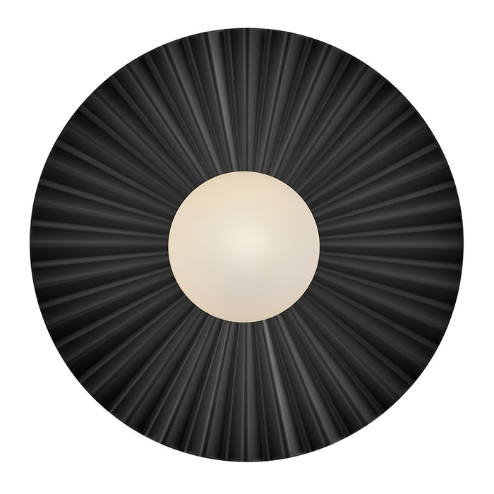 Lark Stevie 1 Light Medium Flush Mount, Black/Etched Opal