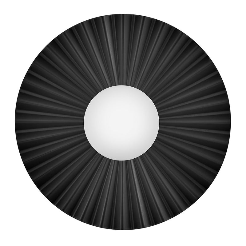 Lark Stevie 13in 1-Light Flush Mount | Modern Black Steel and Etched Opal Glass | Bedroom & Hallway | 13 x 13 x 5 in | Model 84393BK
