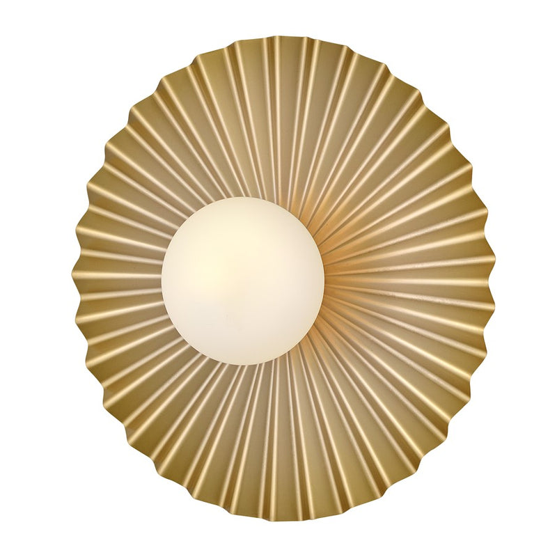 Lark Stevie 1-Light Medium Flush Mount | Modern Lacquered Brass Steel and Etched Opal Glass | Bedroom & Hallway Ceiling Light | 13 x 13 x | Model 84393LCB