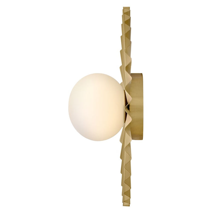 Lark Stevie 1 Light Medium Flush Mount, Lacquered Brass/Etched Opal