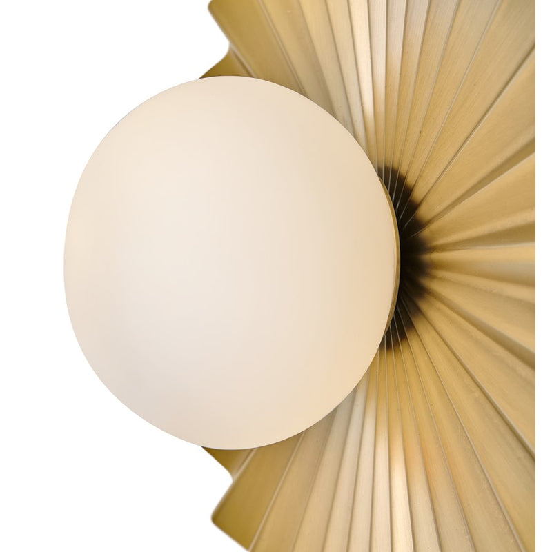 Lark Stevie 1-Light Medium Flush Mount | Modern Lacquered Brass Steel and Etched Opal Glass | Bedroom & Hallway Ceiling Light | 13 x 13 x | Model 84393LCB