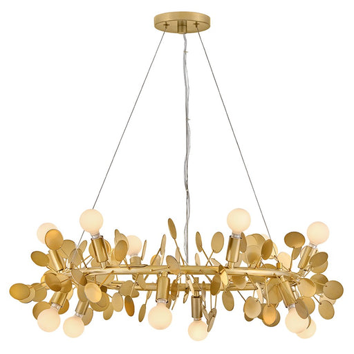 Lark Lolli 12 Light Medium Single Tier Chandelier, Distressed Brass - 84406DA