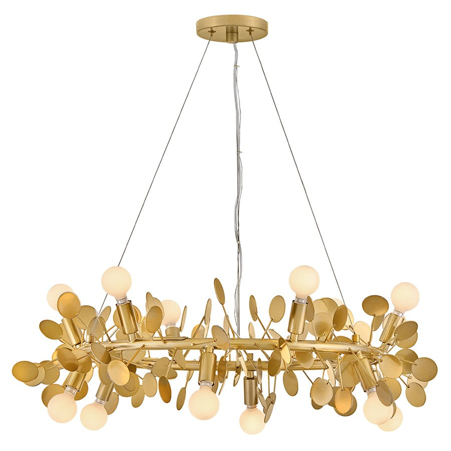 Lark Lolli 12 Light Medium Single Tier Chandelier, Distressed Brass - 84406DA