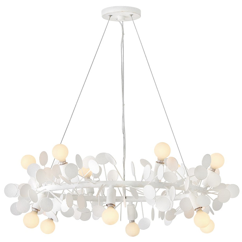 Lark Lolli 30in 12-Light Chandelier | Modern Textured Plaster Steel | Dining Room & Living Room | 30 x 30 x 10 in | Model 84406TXP