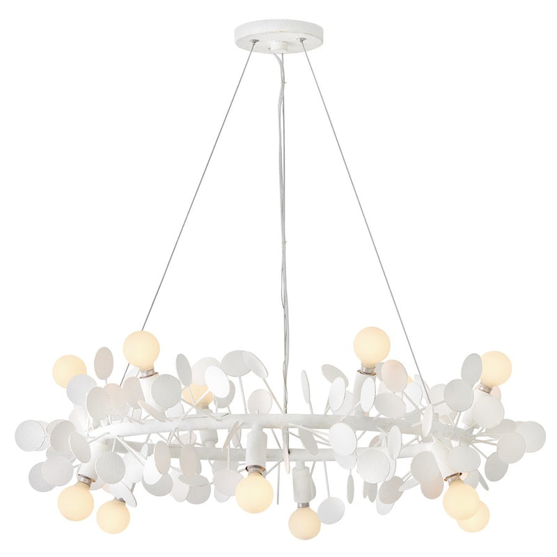 Lark Lolli 30in 12-Light Chandelier | Modern Textured Plaster Steel | Dining Room & Living Room | 30 x 30 x 10 in | Model 84406TXP