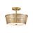 Lark Cash 3 Light 14" Semi-Flush Mount, Lacquered Brass