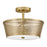 Lark Cash 3 Light 14" Semi-Flush Mount, Lacquered Brass