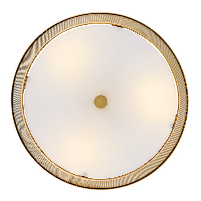 Lark Cash 3 Light 14" Semi-Flush Mount, Lacquered Brass
