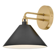 Lark Milo 1 Light Small Sconce, Lacquered Brass/Black - 84430LCB-BK