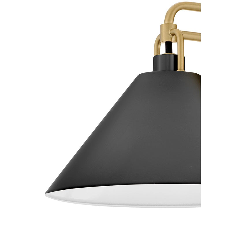Lark Milo 1-Light Wall Sconce | Classic Transitional Lacquered Brass Steel and Black Accent | Bedroom & Hallway Accent Light | 10 x 9 | Model 84430LCB-BK