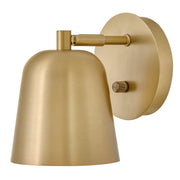Hinkley Lark Jojo 1-Light Wall Sconce | Modern Lacquered Brass Steel and Adjustable Cylinder Shade | Bedroom & Living Room Reading Light | Model 84460LCB
