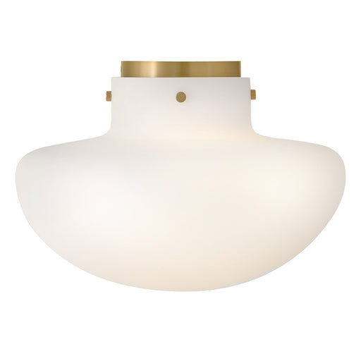Hinkley Lark Molly 15in 3-Light Flush Mount | Transitional Lacquered Brass Steel and Etched Opal Glass | Bedroom & Hallway | 15 x 15 x 10 | Model 84491LCB