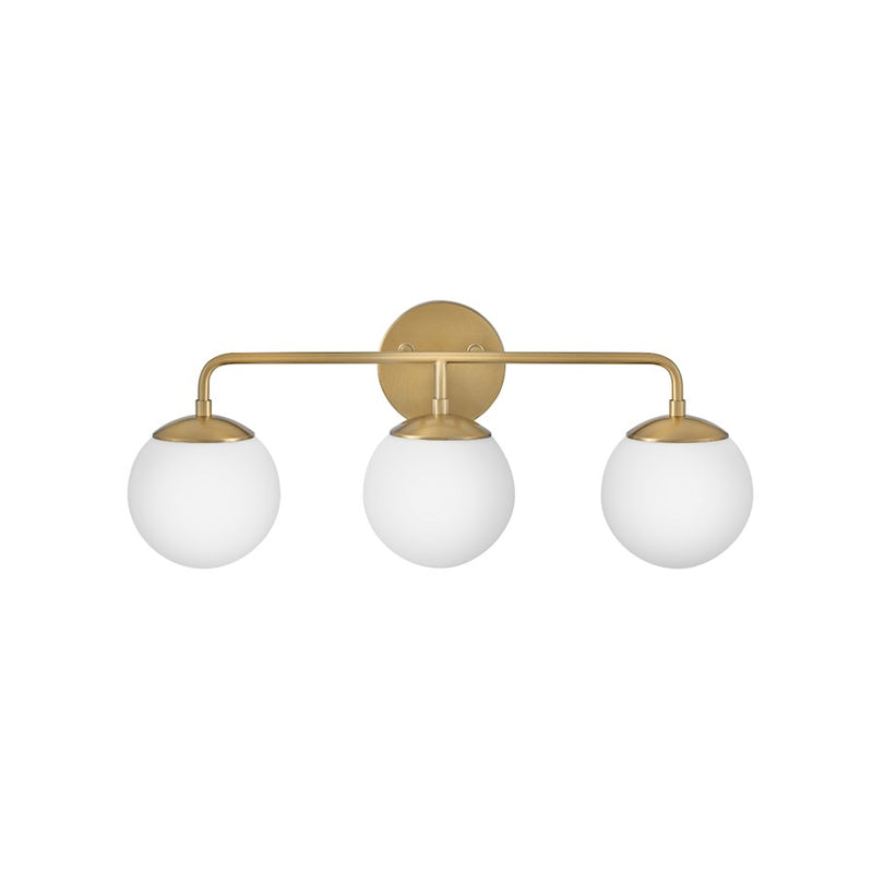 Lark Juniper 24in 3-Light Bath Vanity | Modern Lacquered Brass Steel and Etched Opal Glass | Bathroom Vanity Light | 7 x 24 x 10 in | Model 85003LCB