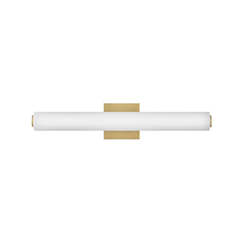 Lark Marti 23in 1-Light LED Wall Sconce | Modern Lacquered Brass Steel and Etched White Glass | Hallway & Bathroom | 3.5 x 22.75 x 4.75 in | Model 85242LCB