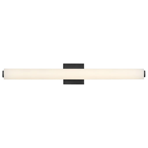 Hinkley Lark Marti 32in 1-Light LED Bath Sconce | Modern Black Steel and Etched White Glass | Bathroom & Hallway | 4200 Lumens 3000K | Model 85243BK