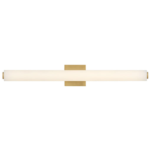 Hinkley Lark Marti 32in 1-Light LED Bath Vanity Light | Modern Lacquered Brass Steel and Etched White Glass | Powder Room & Hallway | 3 x | Model 85243LCB
