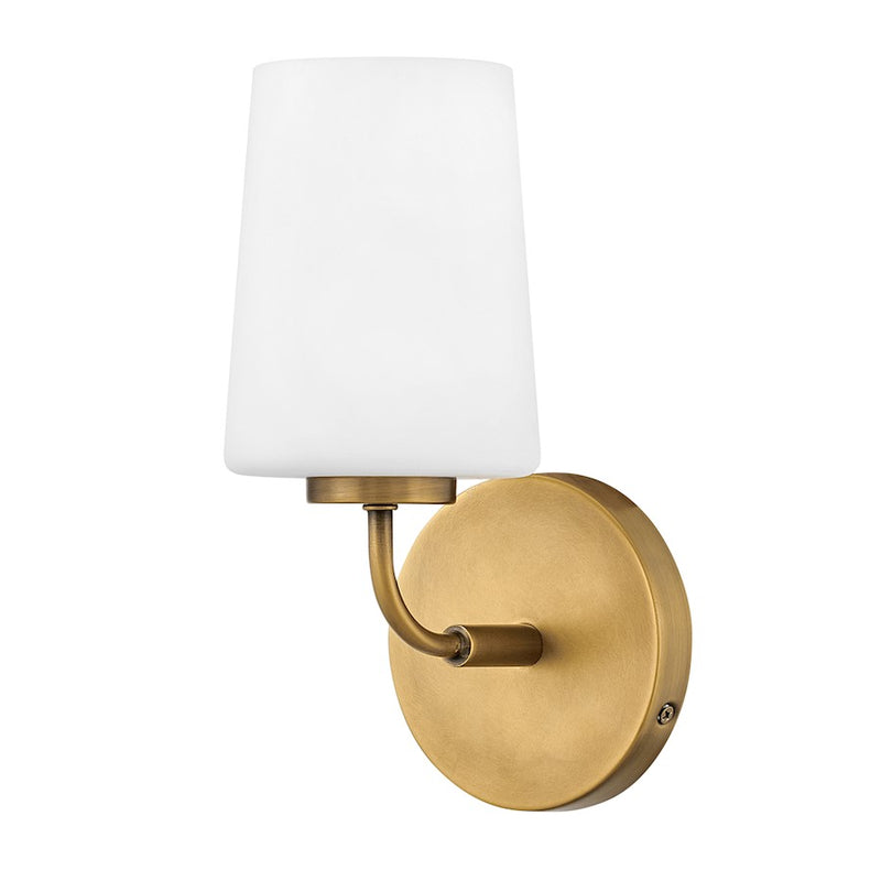 Lark Kline 1-Light Wall Sconce | Transitional Black Steel and Etched Opal Glass | Bathroom & Hallway Accent Light | 6.75 x 5 x 11 in | Model 853450BK