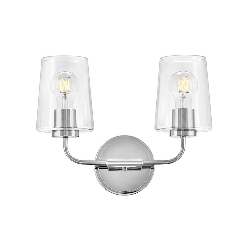 Lark Lighting Kline 2-Light Bath Vanity Light | Chrome | Transitional Vanity Light Above the Bathroom Mirror | Damp Rated Installation | 853452CM-CL