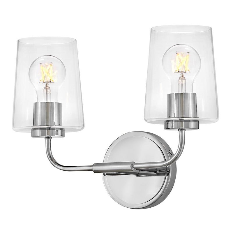 Lark Lighting Kline 2-Light Bath Vanity Light | Chrome | Transitional Vanity Light Above the Bathroom Mirror | Damp Rated Installation | 853452CM-CL