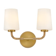 Lark Kline 2 Light Small Vanity, Lacquered Brass/Etched Opal - 853452LCB-NAT