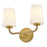 Lark Kline 2 Light Small Vanity, Lacquered Brass/Etched Opal