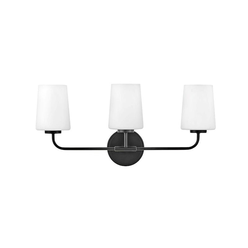 Lark Kline 24in 3-Light Bathroom Vanity Light | Transitional Black Steel and Clear Glass | Bathroom Vanity & Powder Room | 6 x 24 x 11 | Model 853453BK-CL