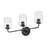 Lark Kline 3 Light Medium Bath Vanity, Black/Clear