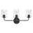 Lark Kline 3 Light Medium Bath Vanity, Black/Clear