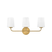 Lark Kline 3 Light Medium Bath Vanity, Heritage Brass/Clear - 853453HB-CL