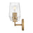 Lark Kline 3 Light Medium Bath Vanity, Heritage Brass/Clear