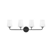Lark Kline 4 Light Large Bath Vanity, Black/Clear - 853454BK-CL