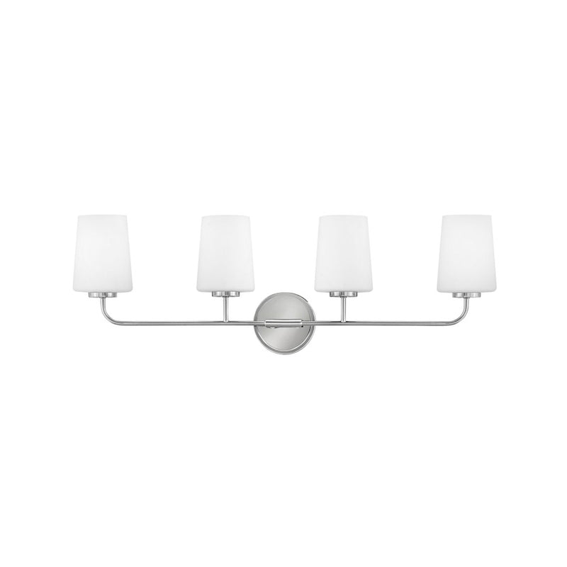 Lark Kline 33in 4-Light Bath Vanity | Transitional Black Steel and Etched Opal Glass | Bathroom Vanity & Powder Room | 6 x 33 x 11 in | Model 853454BK
