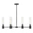 Lark Shea 6 Light Small Linear Chandelier, Black/Clear